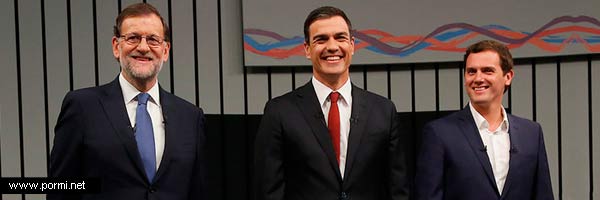 Mariano Rajoy Pedro Sánchez y Alberto Rivera 
