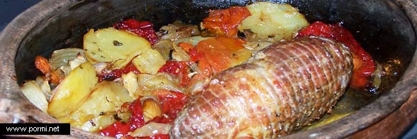 Rollito de ternera al horno de leña